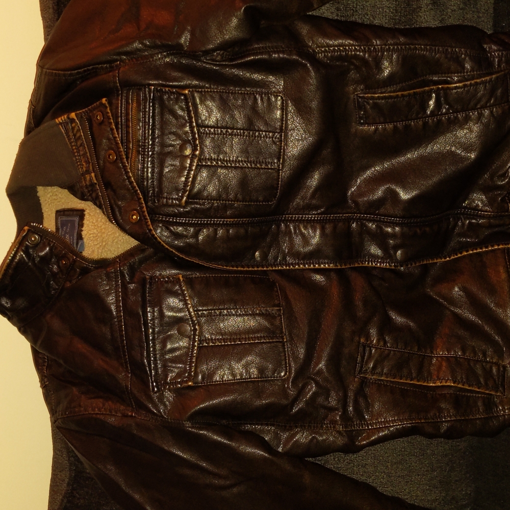 Faux-leather jacket